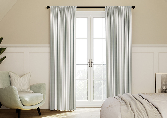 Lace Stripes, Sage - Made to Measure Curtains - Image 3